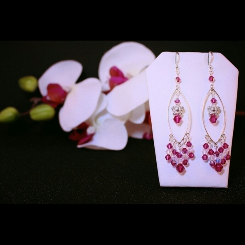 Swarovski Elements Sterling Silver Earrings - Picture 2 of 3